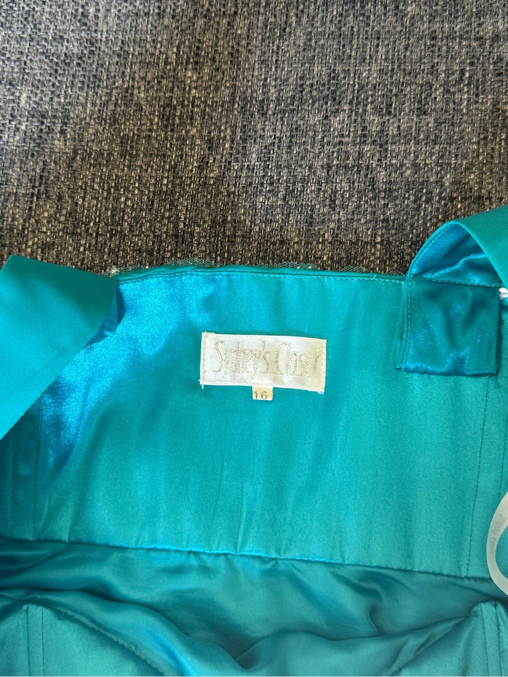 Sydney’s Closet Teal Beaded Chiffon Mini Dress - Picture 11 of 16